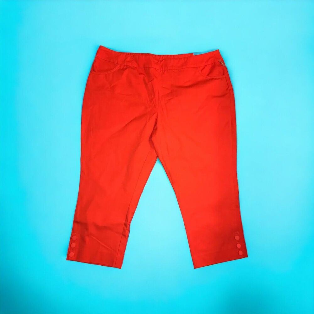 Soft Surroundings Straight Leg Crop‎ Pants Women's Size 3X 24W Fiessta Orange
